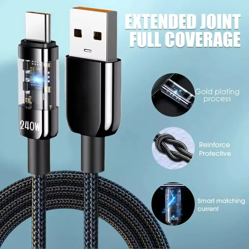 240W dubbele oplaadkabel, Type - Braided Line recensie en prijs
